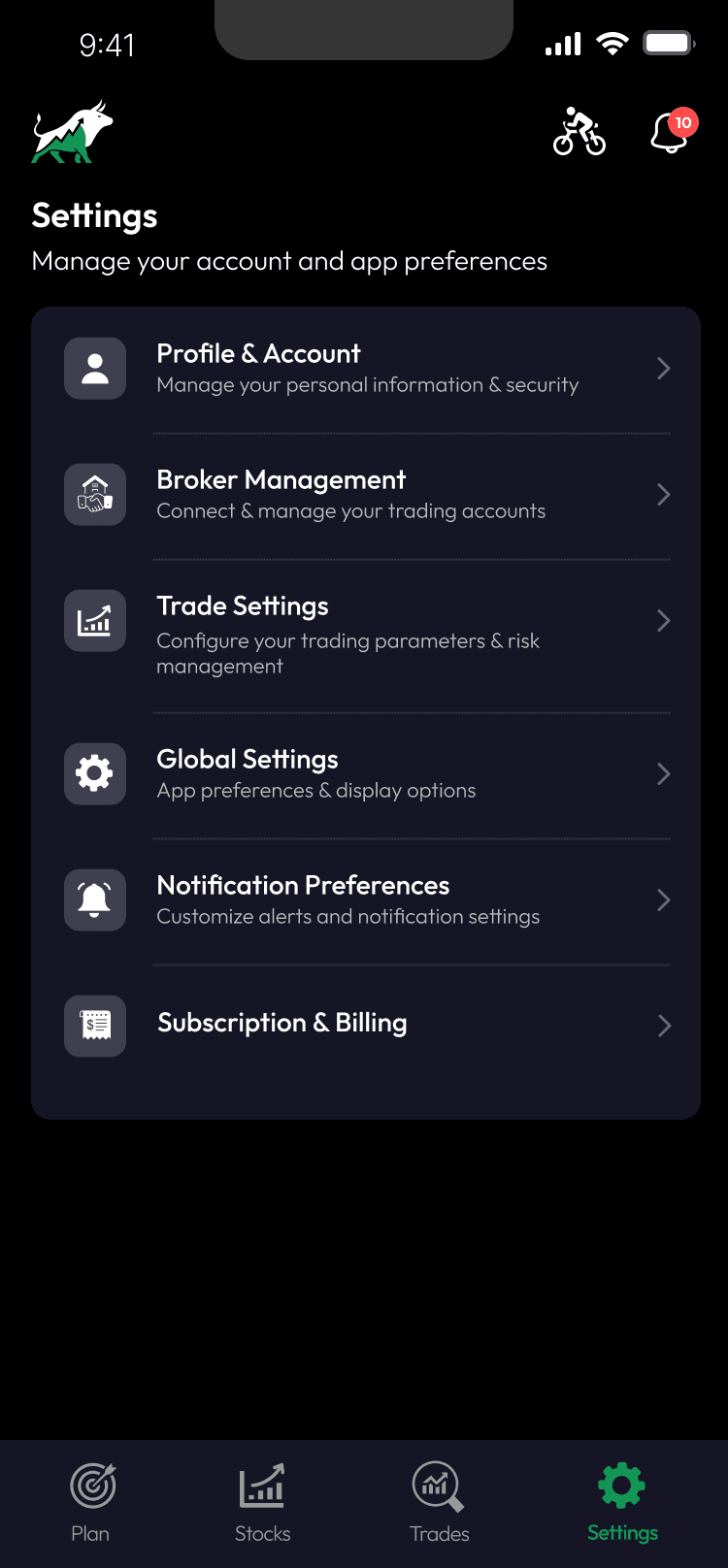 Settings Screen